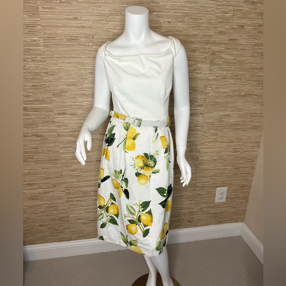 Adrianna Papell Lemon Print Dress